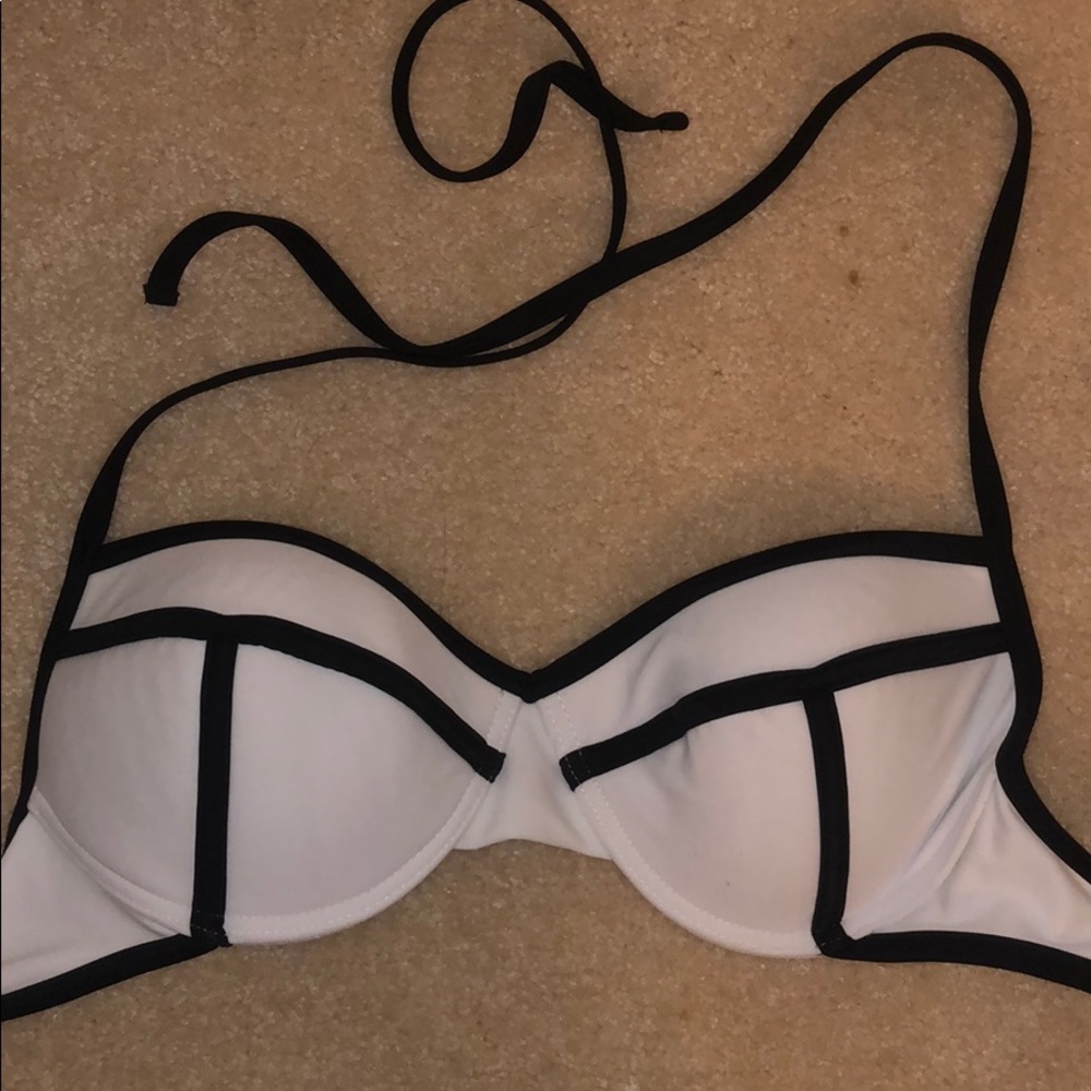 Black and White Bathing Suit Top